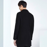 2015冬季商场同款男装GXG 男士时尚外套黑色简约大衣#54126017 毛