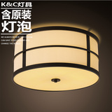 kc灯具新中式圆形吸顶灯现代日式榻榻米小卧书房古典温馨吸顶灯