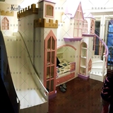 欧式儿童城堡床创意儿童床粉色公主床上下床双层床女孩房家具定制