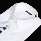 威可多 专柜正品 13款白色棉+桑蚕丝直筒长袖衬衫 男士 3650 进口