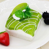 仿真方形绿色水果小蛋糕甜点食物模型超市家居装饰品教学教材玩具