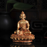 佛教用品摆件鎏金藏传密宗释迦摩尼佛像 尼泊尔纯铜菩萨神像高8cm