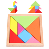 特大号七巧板益智力拼图木质中国古典玩具创意几何3D数形包拼版邮
