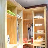 欧尚家具简约定制欧式实木松木衣帽间衣柜壁柜步入式衣橱卧室衣柜