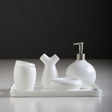 刷牙具欧式洗漱套件 骨瓷浴室用品 漱口杯陶瓷卫浴套装五件套
