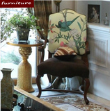 美式实木书椅餐椅休闲单人沙发 欧式扶手椅样板房设计师沙发椅