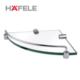 海福乐HAFELE 圆底座系列卫浴挂件 转角玻璃层板 单层置物架