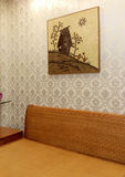 东南亚风天然藤原木片贴画工艺品有框壁画客厅餐厅挂画中式装饰画