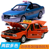 1:32合金汽车模型仿真玩具小汽车现代大众出租车可开门声光回力车