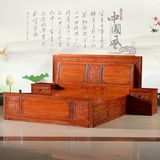 红木家具非洲花梨木实木床辉煌大床 1.5米1.8米高箱带抽屉双人床