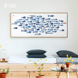 星川艺术家苏毅 北欧玄关装饰画客厅大幅创意壁饰沙发挂画青花鱼