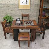 老船木茶桌茶台中式仿古小型茶几明清实木家具阳台功夫茶桌椅组合