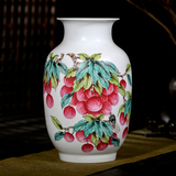 景德镇陶瓷器粉彩手绘花瓶插花现代新中式玄关客厅装饰工艺品摆件