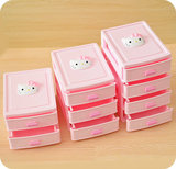 韩版粉色可爱抽屉式塑料多层桌面收纳盒收纳箱首饰整理储物盒包邮