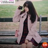 milkcocoa 2015年秋冬女装韩版学院风甜美中长款毛呢外套大衣正品