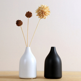 小口黑白陶瓷日式花瓶 家居装饰品客厅现代简约摆件插花花器花瓶