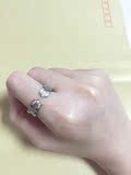 2015新款韩版时尚微镶钻戒箭头开口男女款银色钛钢镀白金戒指包邮