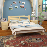 倾城家私 现代简约松木免漆全实木床 1米1.2米1.35米儿童原木床