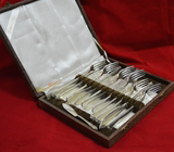 清仓 西洋古董收藏精品 Grosvenor 银餐具 带盒 12把 澳洲发货