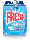 5折美国代购2016 Moschino/莫斯奇诺 女士印花人造纹理皮革双肩包