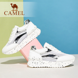 Camel/骆驼女鞋2016新款夏季网面鞋中跟时尚运动休闲鞋女透气网布
