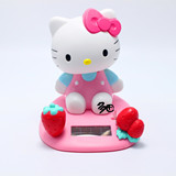 日本正版Hello Kitty凯蒂猫车载太阳能摇头娃娃汽车摆件家居车饰