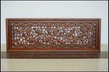 东阳木雕沙发背景墙壁画客厅横屏装饰画实木中式挂画年年有余方形