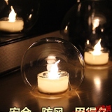 创意透明玻璃电子led蜡烛台圣诞节浪漫烛光晚餐酒吧婚庆舞蹈道具