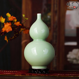 景德镇陶瓷花瓶 纯手工豆青釉 花瓶 现代家居装饰品客厅摆件瓷器