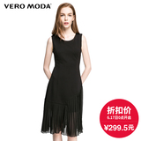 活动价299.5元VeroModa16新品修身拼接百褶连衣裙|31617A003