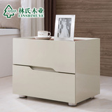 林氏木业现代简约床头柜白色床边柜置物柜卧室收纳柜子家具KB183