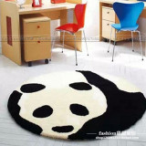 特价个性黑白大熊猫动物创意圆形地垫卧室客厅玄关转椅羊毛厚地毯