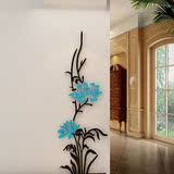 创意温馨荷花3D水晶亚克力立体墙贴墙饰玄关客厅卧室背景墙装饰画