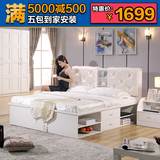 床简约现代板式床1.5M双人床1.8米成人卧室大床储物床收纳高箱床