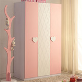 特价1.2米平开式三门粉色衣柜儿童家具公主套房女孩卧室组合套装