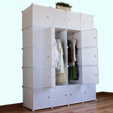 树脂组合简易衣柜 宜家儿童折叠塑料收纳柜组装布艺衣橱实木钢架