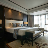 现代新中式实木双人婚床简约时尚1.8米床样板房别墅卧室家具定制