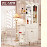 韩式田园客厅家具双面酒柜简约欧式组装间厅柜现代烤漆玄关隔断柜