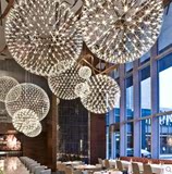 现代个性球形雪花吊灯时尚客厅LED圆形创意餐厅酒店酒吧工程灯具