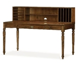 美式实木卧室家具书桌学生写字台电脑桌实木创意书架书桌一体组合