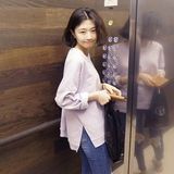 包邮graychic韩国官网正品代购女装夏简单紫色薄款卫衣MY241695