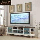 阿拉木汗 美式电视柜实木茶几组合现代欧式客厅异形电视柜地中海