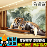 中式国画壁纸客厅电视背景墙纸抽象动物老虎油画书房卧室大型壁画