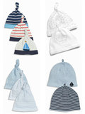 英国代购正品NEXT童装 男宝宝条纹帆船针织小便帽 帽子 2件组