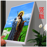 基督教冰晶画电表箱装饰画玻璃画电盒配竖版电箱翻盖耶稣挂画框画