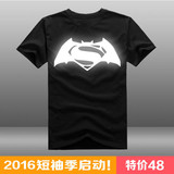 【SODEPP】蝙蝠侠大战超人BVS蝙超标志A款短袖T恤衫全棉夏装圆领