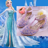 冰雪奇缘鞋子艾莎公主鞋迪士尼灰姑娘水晶鞋女童表演高跟鞋舞蹈鞋