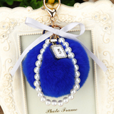 韩国创意礼品可爱水钻香水瓶汽车钥匙扣女包挂件钥匙链毛绒球饰品