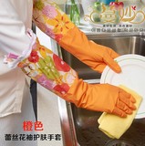 家用洗碗手套 耐用厨房洗碗手套 加绒家务防水橡胶塑胶手套加厚