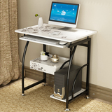 实木电脑桌带书架台式简约现代家用经济型80cm组装1.2米办公书桌